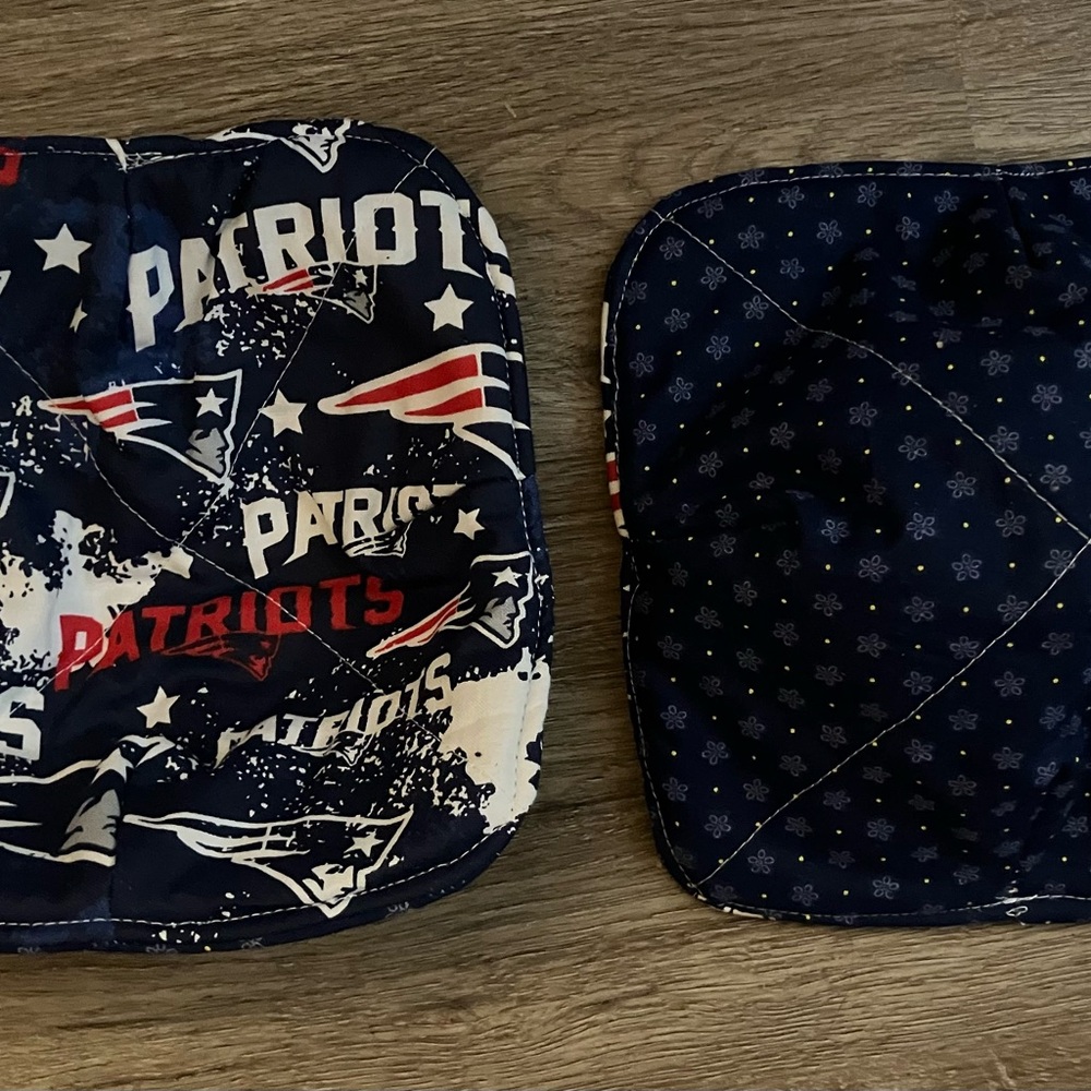 New England Patriot Themed Quilted Bowl Cozy Set of 2